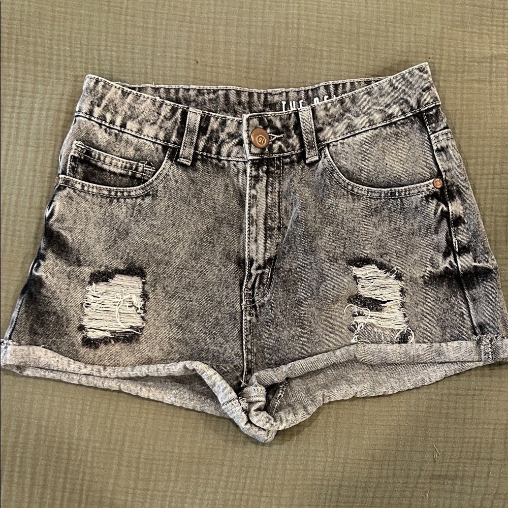 Cotton On Distressed Gray Denim Shorts